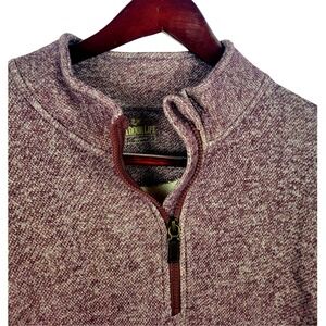Outdoor Life Mens Quarter‎ Zip Pullover Sweater Casual Purple Heathered New/Tags